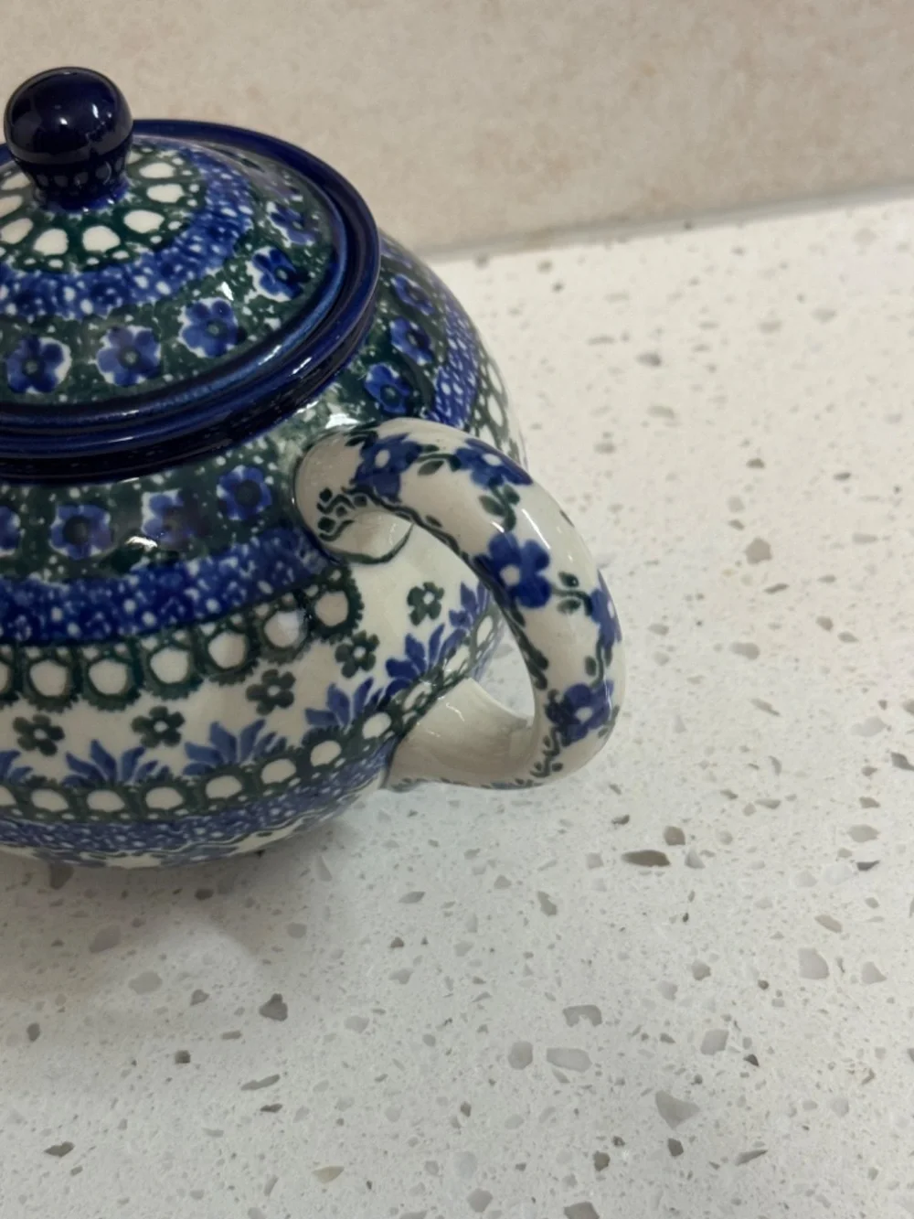Polish Pottery “Peacock Eye” Mini Teapot